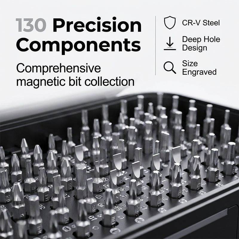Precision Screwdriver Set 130 in 1 Magnetic Bits with Carry Case 2
