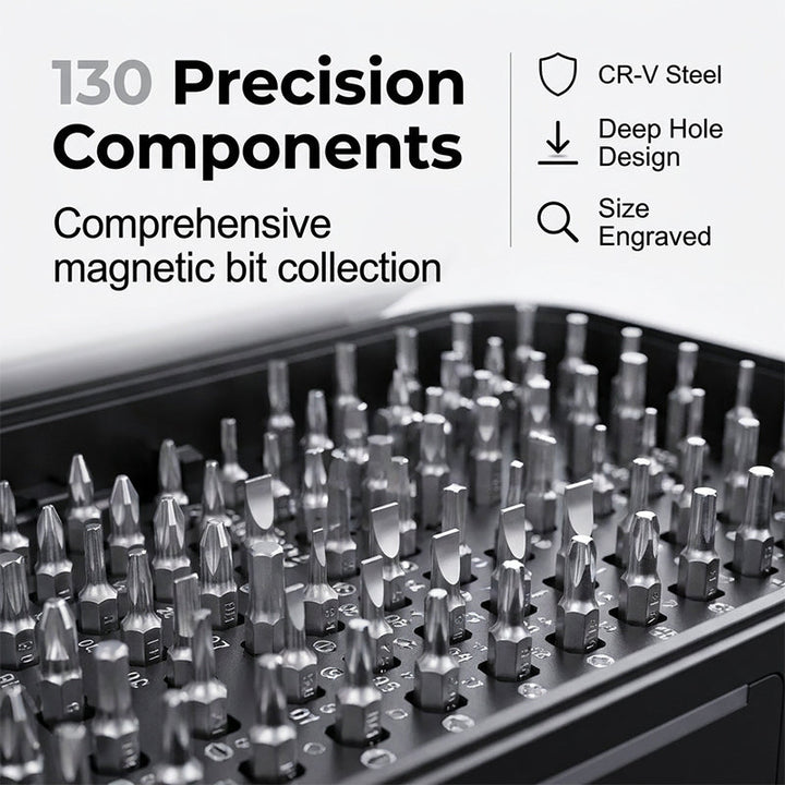Precision Screwdriver Set 130 in 1 Magnetic Bits with Carry Case 2