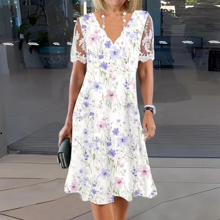 THELMA | ARM COVERAGE LACE SLEEVE MIDI DRESS