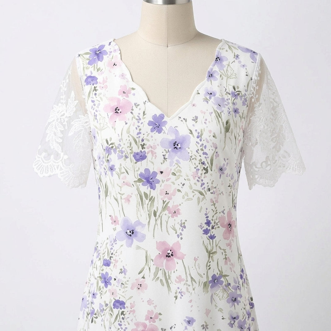 THELMA | ARM COVERAGE LACE SLEEVE MIDI DRESS