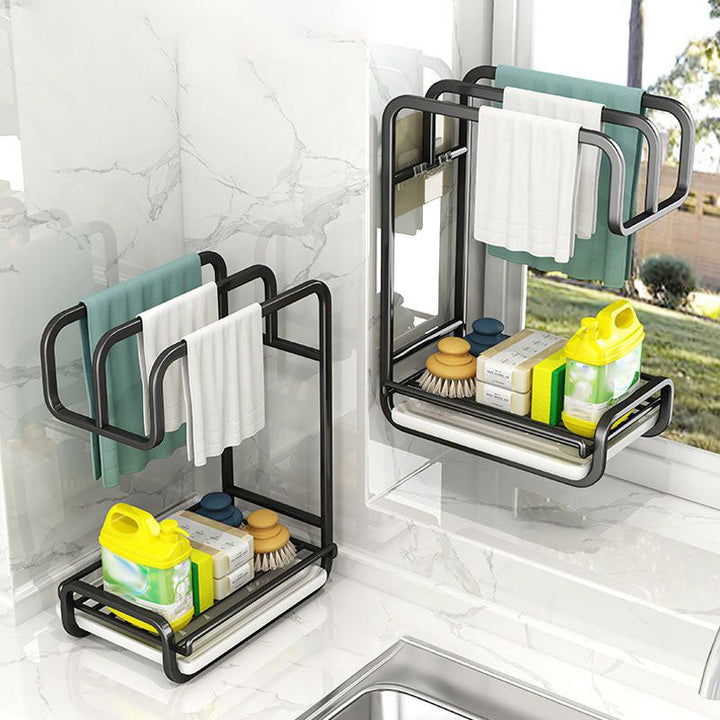 Rag and Sponge Drying Rack 10.6 x 7.9 x 5.1 Inch with Drip Tray 1