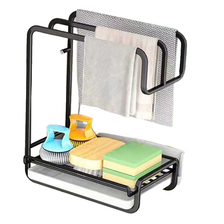 Rag and Sponge Drying Rack 10.6 x 7.9 x 5.1 Inch with Drip Tray on white