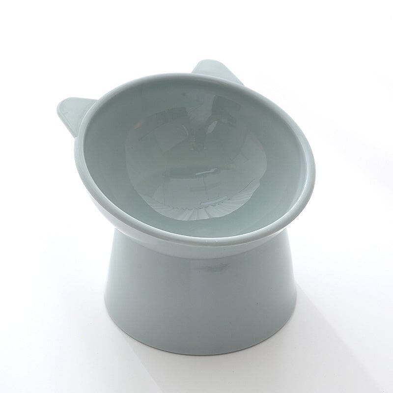Raised Tilted Cat Bowl 5.3 in Plastic Set of 3 Gray Cat 1