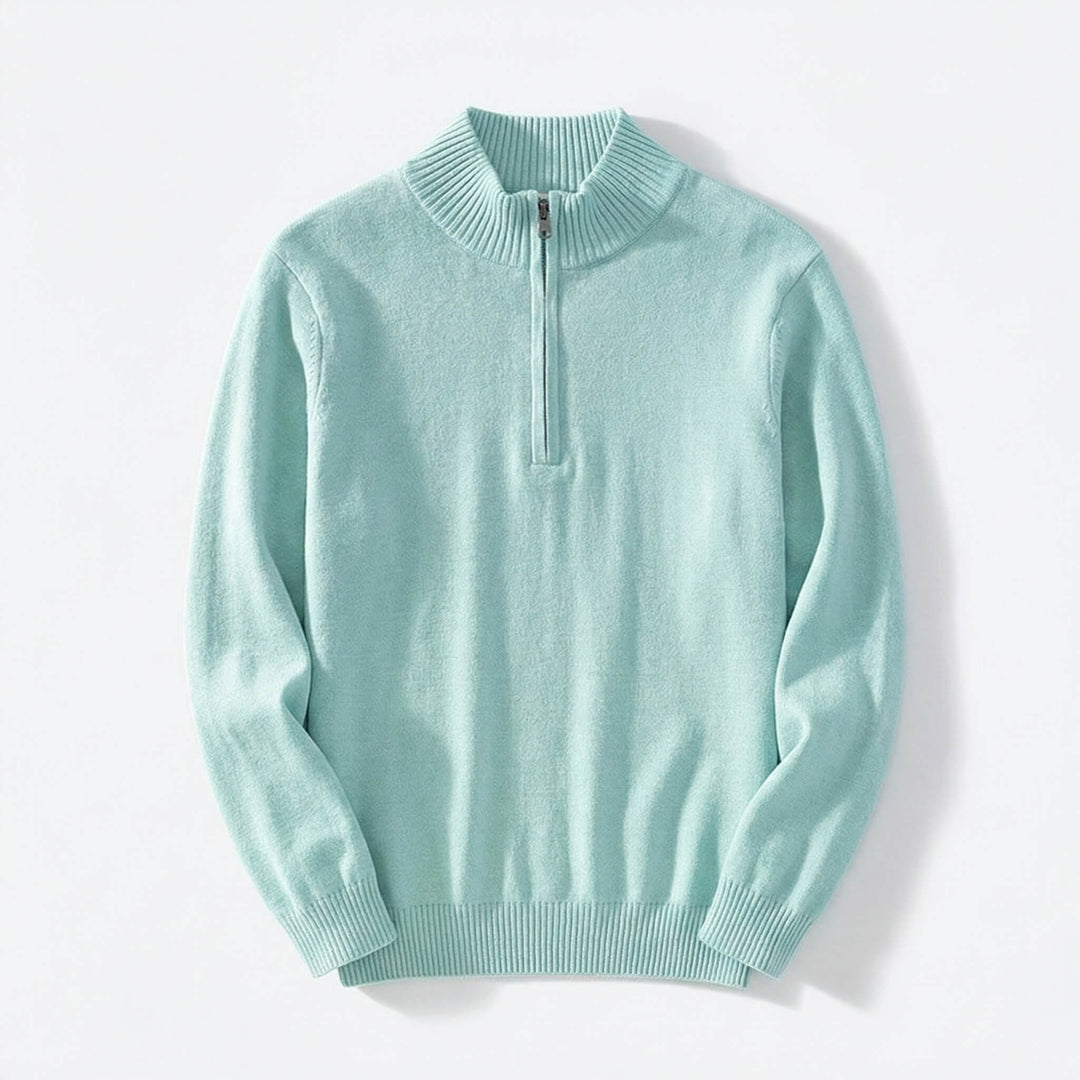 Regular Fit Cashmere Blend Quarter Zip Pullover Set of 3 Mint 1