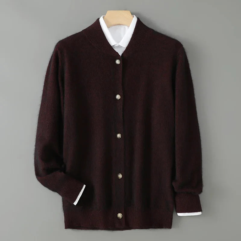 Regular Fit Cashmere Button Cardigan Set of 3 Dark Brown 1