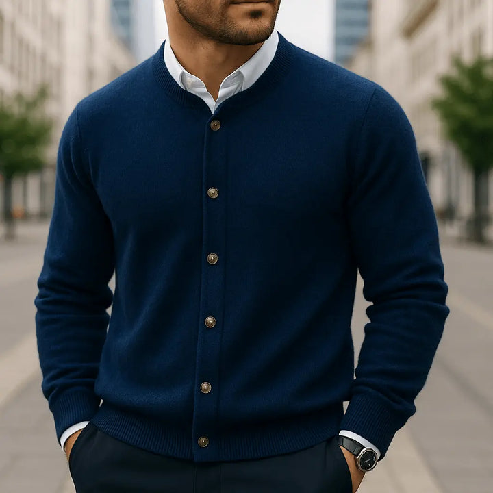 Regular Fit Cashmere Button Cardigan Set of 3 Navy 1
