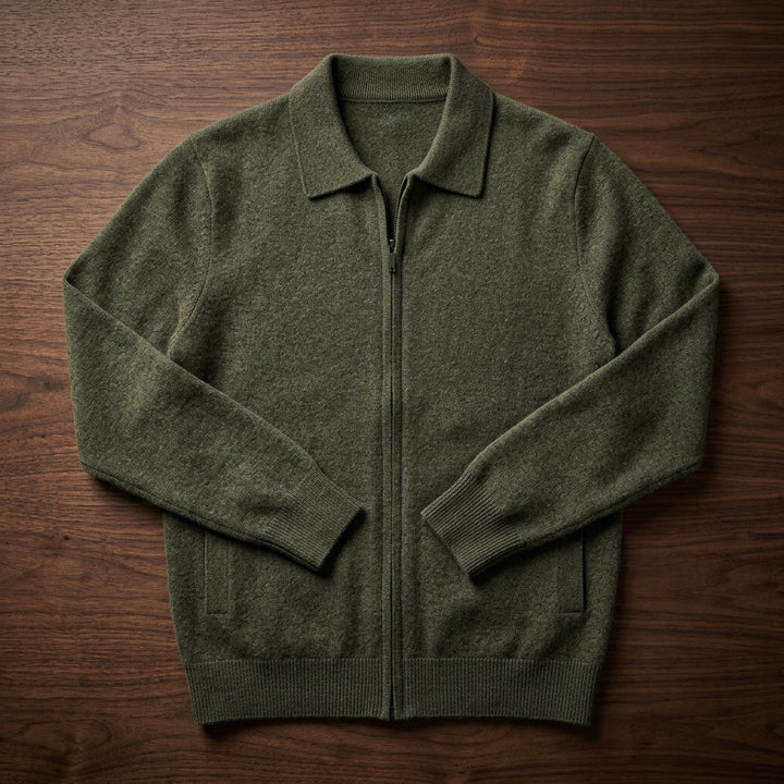 Regular Fit Cashmere Zip Cardigan Set of 2 Green 3