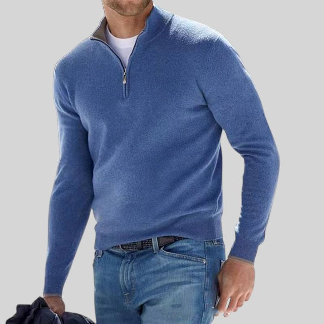 Regular Fit Knit Half Zip Sweater Set of 2 Blue 1