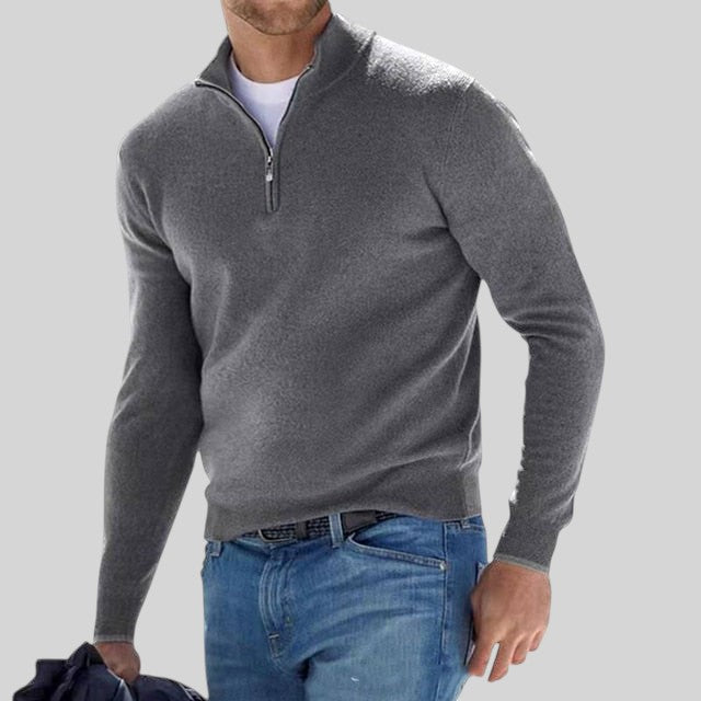 Regular Fit Knit Half Zip Sweater Set of 2 Gray 1