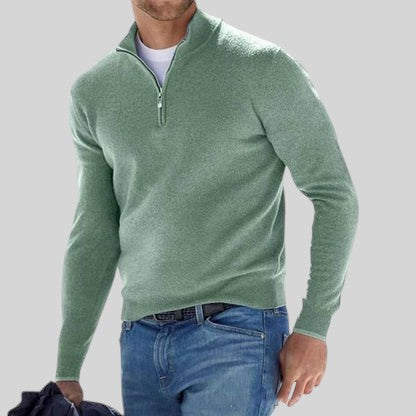 Regular Fit Knit Half Zip Sweater Set of 2 Green 1