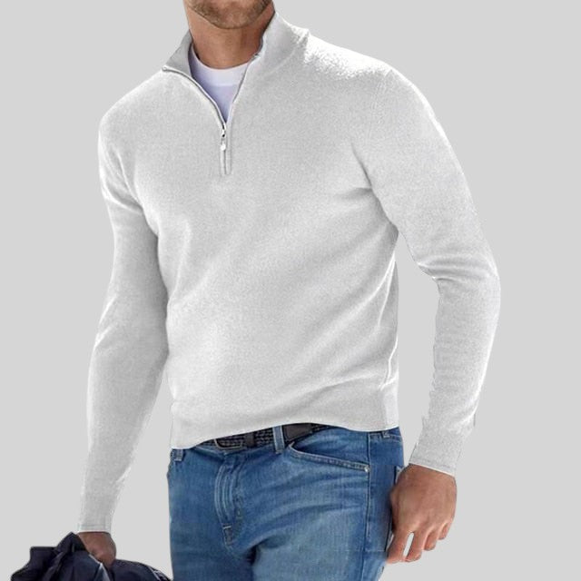 Regular Fit Knit Half Zip Sweater Set of 2 White 1