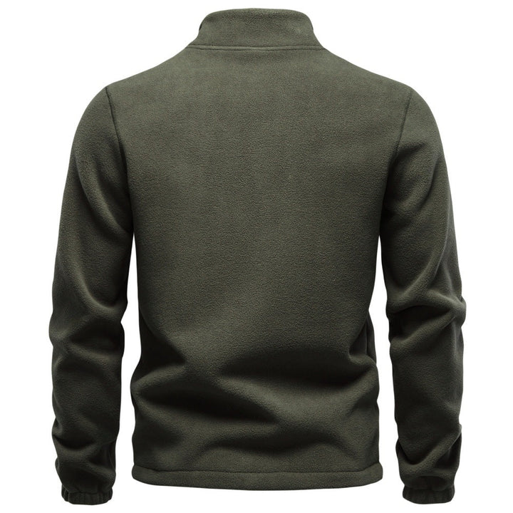 Regular Fit Polyester Fleece Full Zip Jacket Olive Green 5