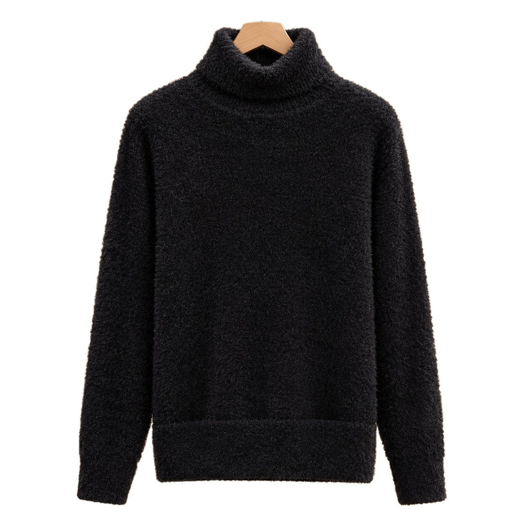 Relaxed Brushed Knit Turtleneck Sweater Set of 2 on white