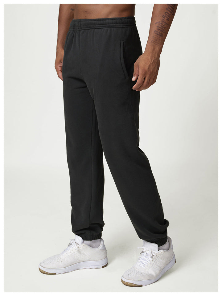 Relaxed Fit Cotton Blend Jogger Sweatpants Drawstring Black 3