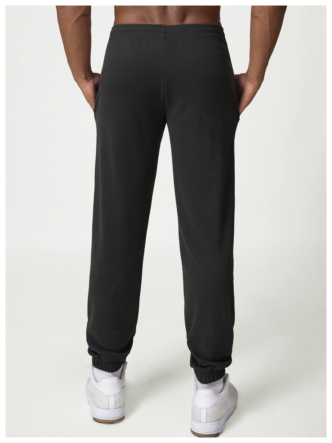 Relaxed Fit Cotton Blend Jogger Sweatpants Drawstring Black 4