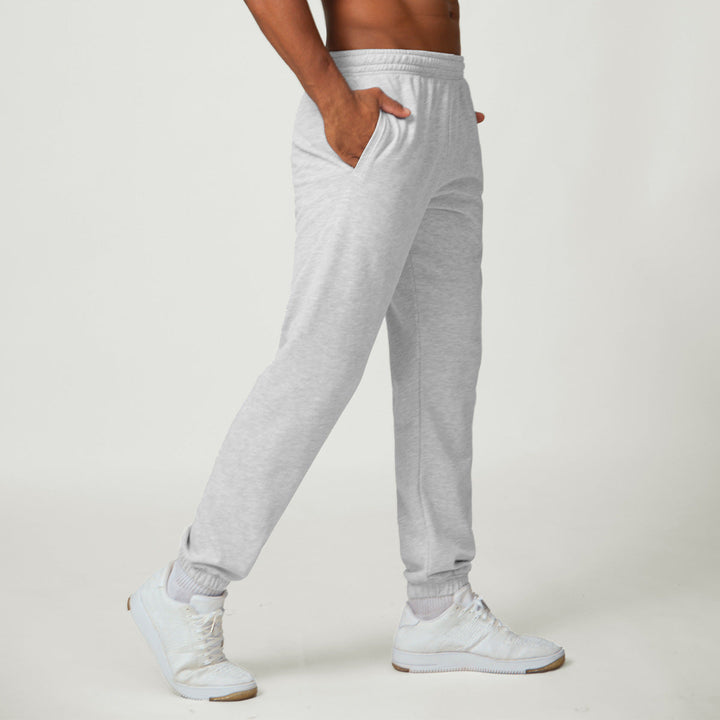 Relaxed Fit Cotton Blend Jogger Sweatpants Drawstring Heather Gray 1