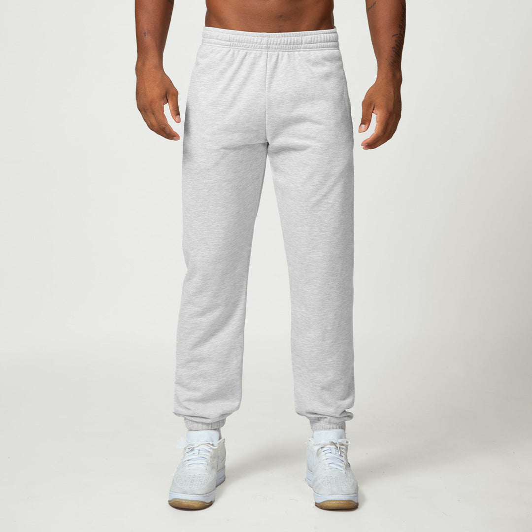 Relaxed Fit Cotton Blend Jogger Sweatpants Drawstring Heather Gray 2