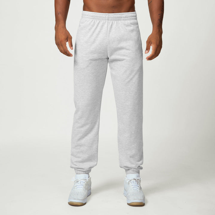 Relaxed Fit Cotton Blend Jogger Sweatpants Drawstring Heather Gray 2