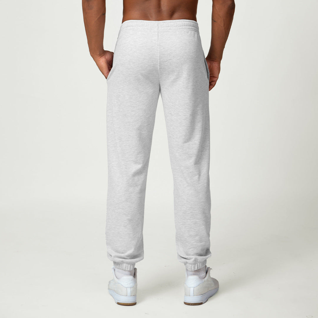 Relaxed Fit Cotton Blend Jogger Sweatpants Drawstring Heather Gray 3