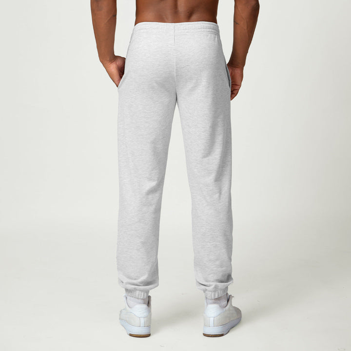 Relaxed Fit Cotton Blend Jogger Sweatpants Drawstring Heather Gray 3