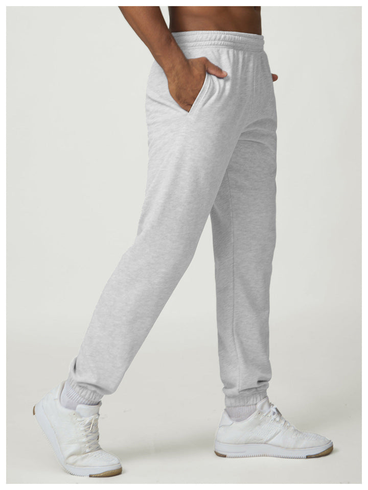 Relaxed Fit Cotton Blend Jogger Sweatpants Drawstring Heather Gray 4