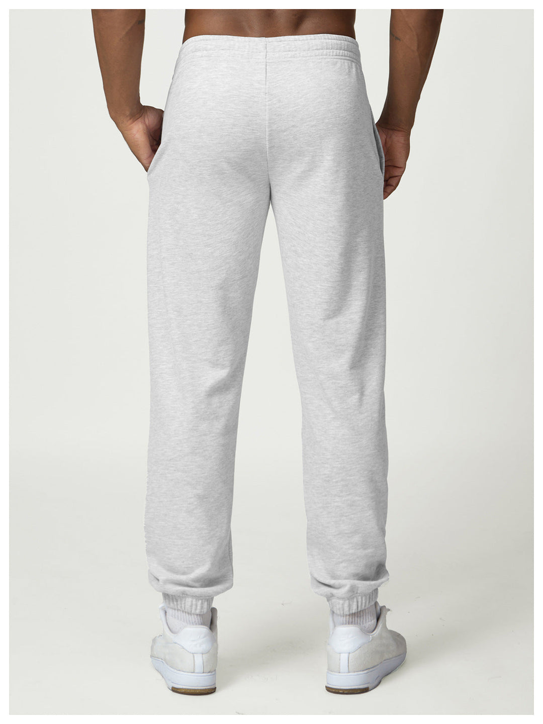 Relaxed Fit Cotton Blend Jogger Sweatpants Drawstring Heather Gray 5