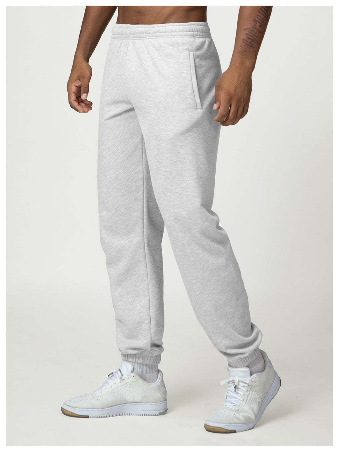 Relaxed Fit Cotton Blend Jogger Sweatpants Drawstring Heather Gray 6