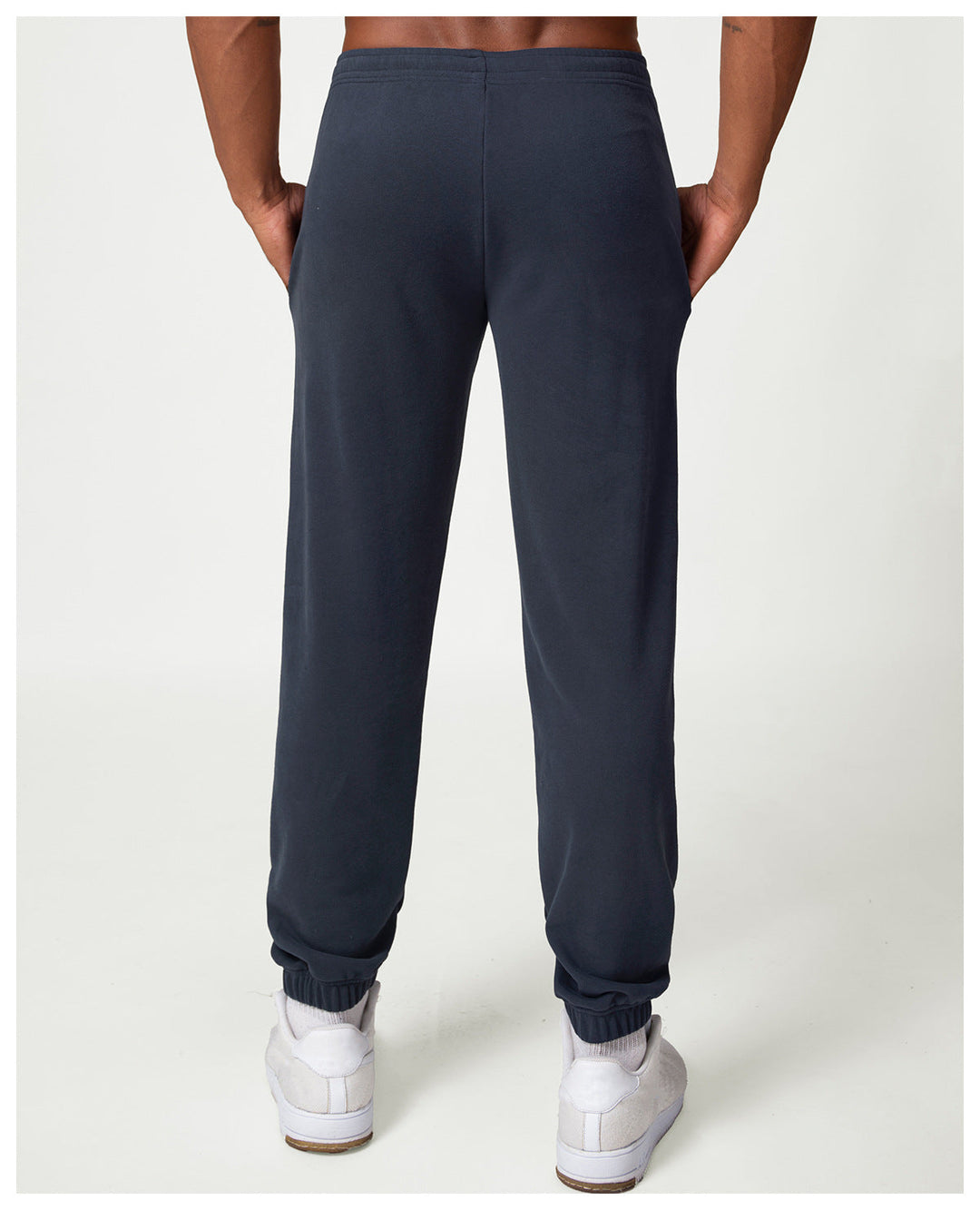 Relaxed Fit Cotton Blend Jogger Sweatpants Drawstring Navy 4