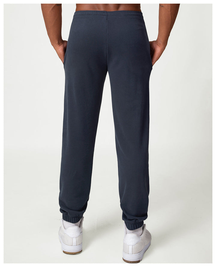 Relaxed Fit Cotton Blend Jogger Sweatpants Drawstring Navy 4