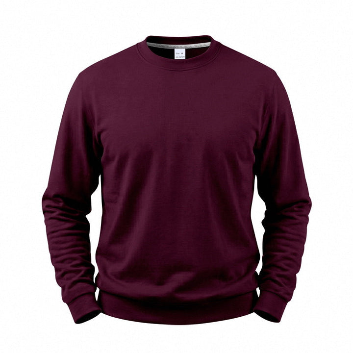 Relaxed Fit Fleece Lined Crewneck Sweatshirt Set of 3 Burgundy 1