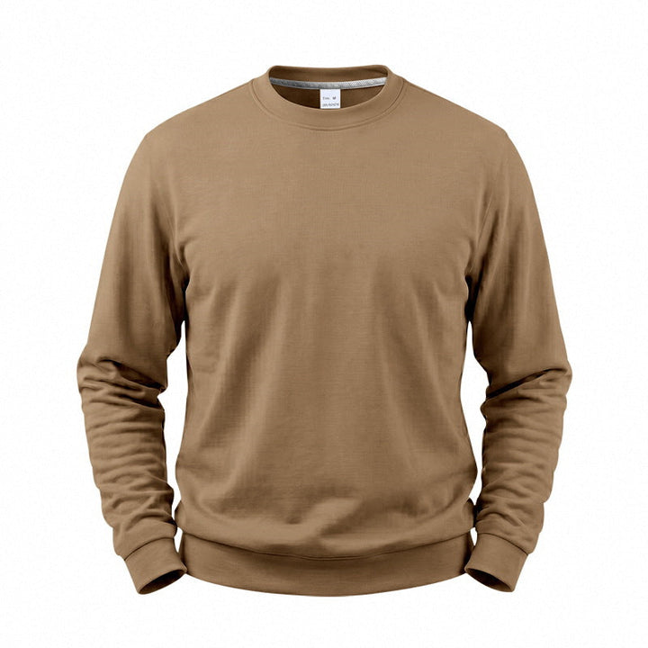 Relaxed Fit Fleece Lined Crewneck Sweatshirt Set of 3 Camel 1