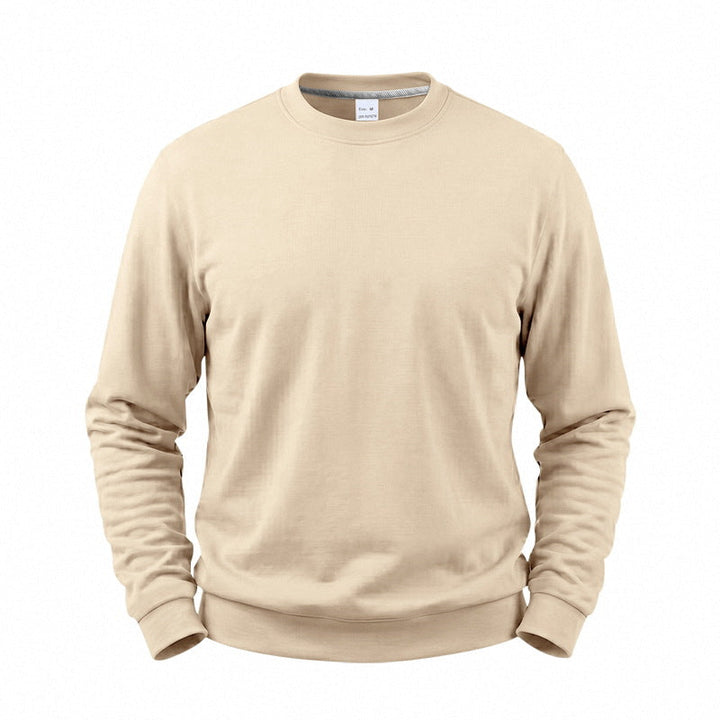 Relaxed Fit Fleece Lined Crewneck Sweatshirt Set of 3 Cream 1