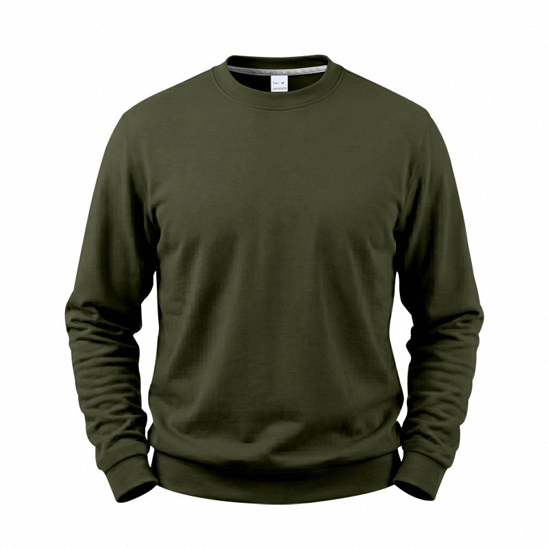 Relaxed Fit Fleece Lined Crewneck Sweatshirt Set of 3 Olive Green 1