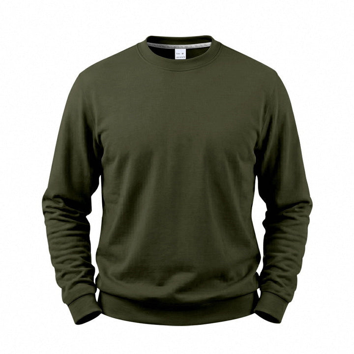 Relaxed Fit Fleece Lined Crewneck Sweatshirt Set of 3 Olive Green 1