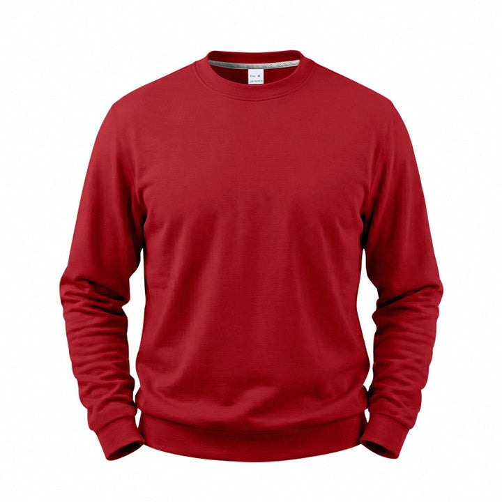 Relaxed Fit Fleece Lined Crewneck Sweatshirt Set of 3 Red 1