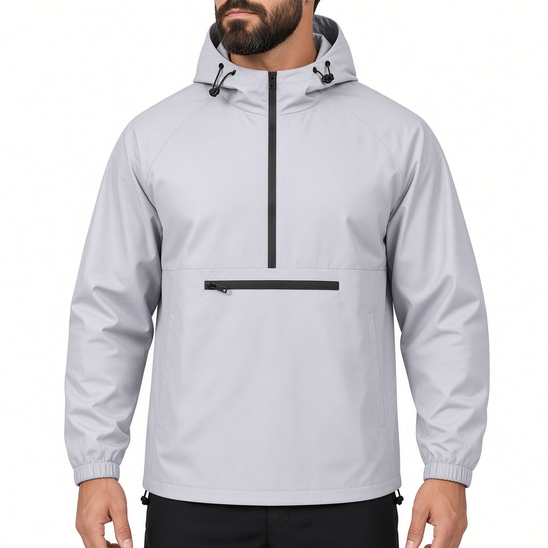 Relaxed Fit Half Zip Hooded Anorak Windbreaker Light Purple 1