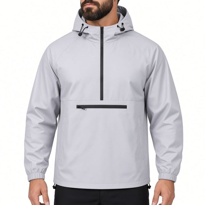 Relaxed Fit Half Zip Hooded Anorak Windbreaker Light Purple 1