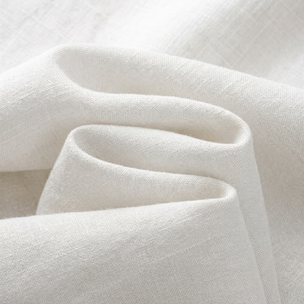 Relaxed Linen Blend Open Collar Polo Set of 2 Off White 2