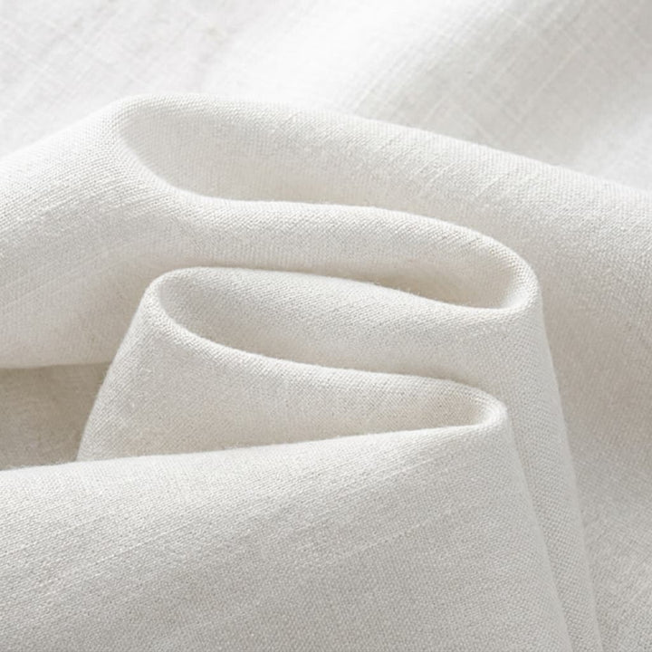 Relaxed Linen Blend Open Collar Polo Set of 2 Off White 2