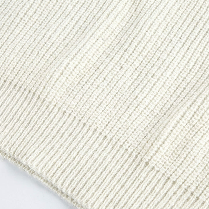 Relaxed Ribbed Knit Quarter Zip Sweater Stand Collar Set of 3 Beige 3