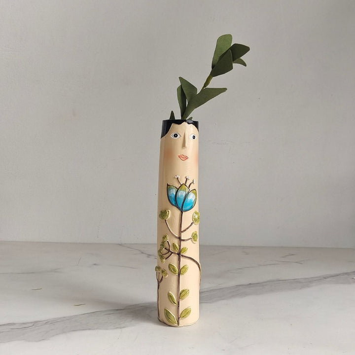 Resin Bud Vases Set of 7 Figure Design with Flowers and Birds 1