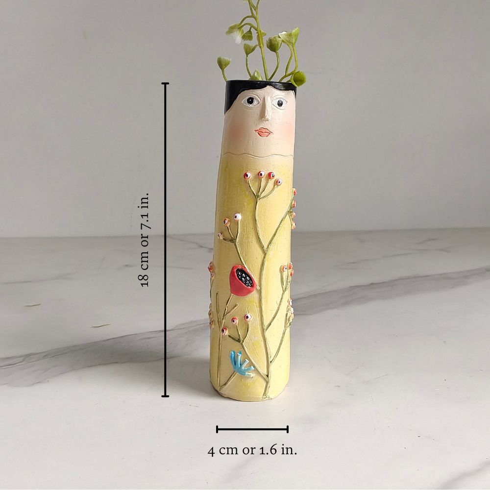 Resin Bud Vases Set of 7 Figure Design with Flowers and Birds 11
