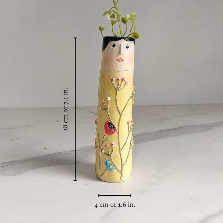 Resin Bud Vases Set of 7 Figure Design with Flowers and Birds 11