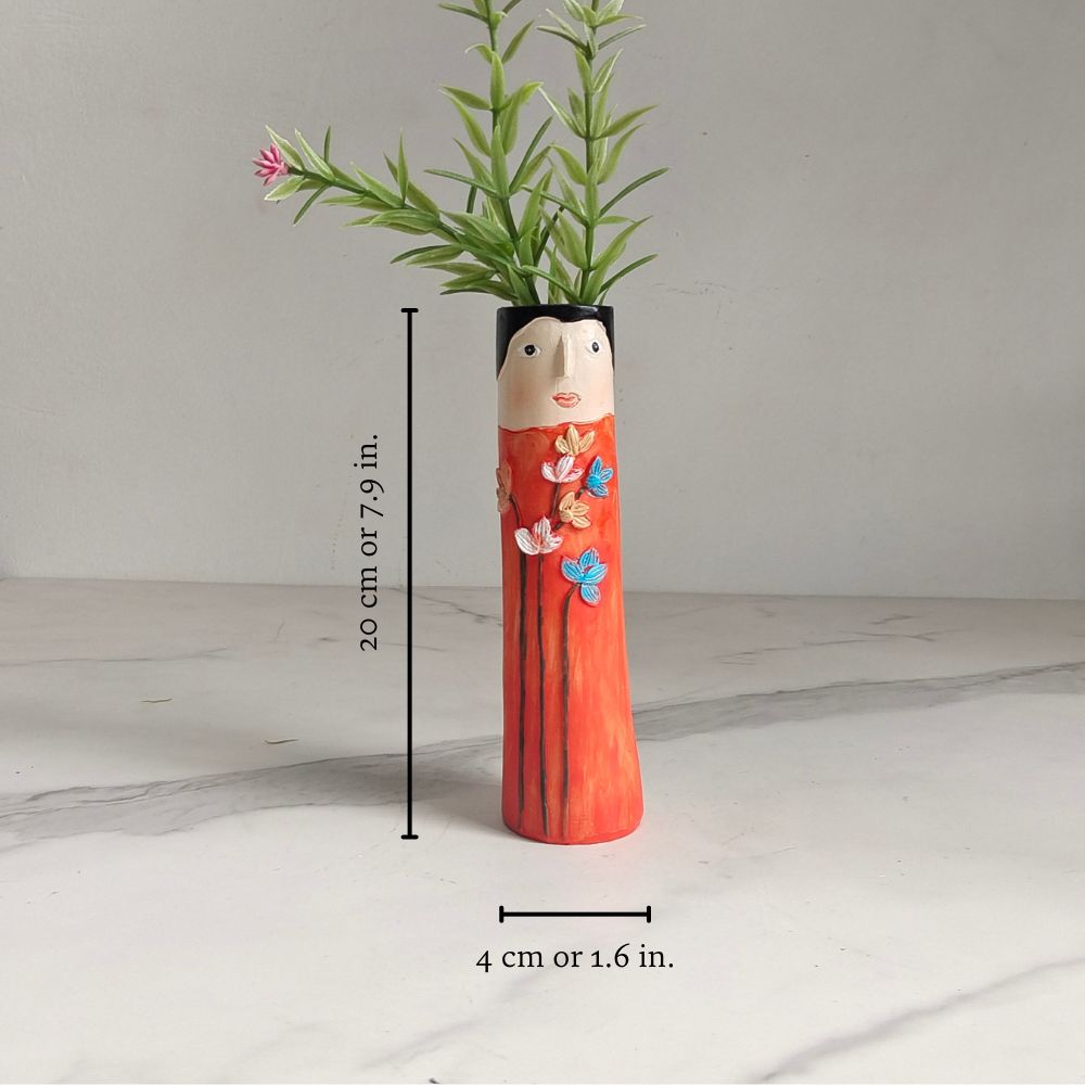 Resin Bud Vases Set of 7 Figure Design with Flowers and Birds 8