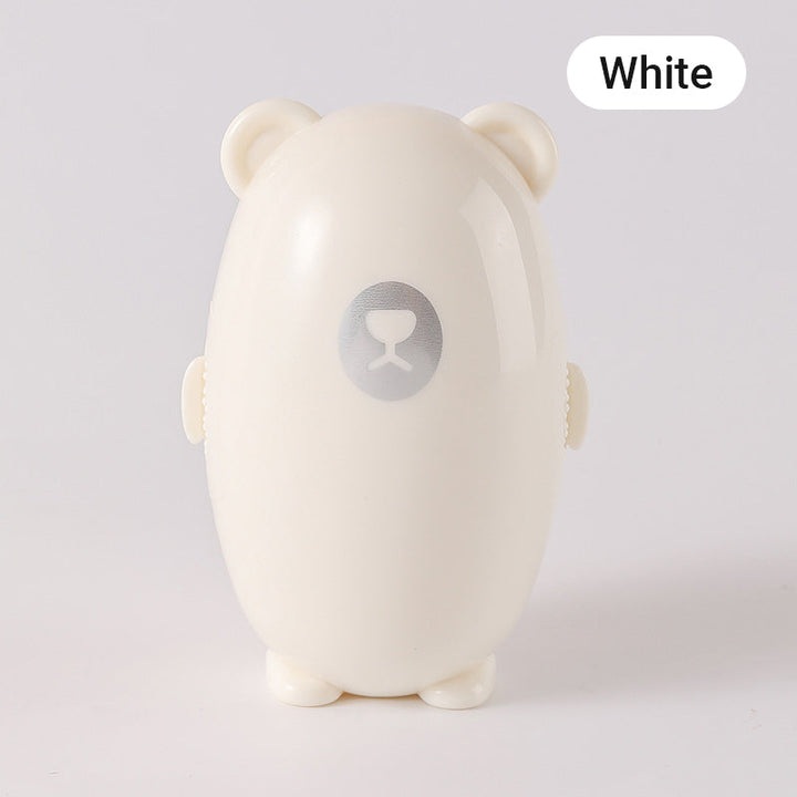 Reusable Lint Roller Ball Washable 3.9 Inch Bear Shape White 1