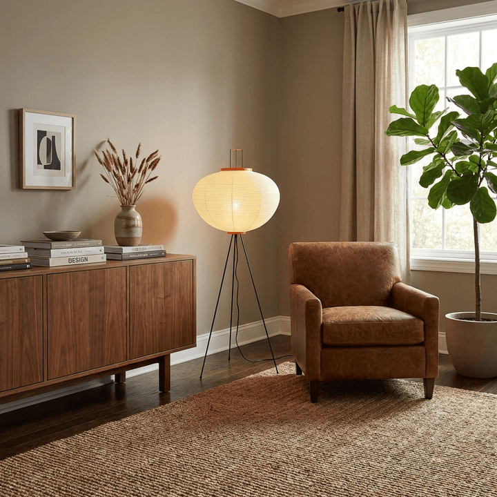Rice Paper Floor Lamp Lantern on Tripod Legs 47.2 in Set of 2 4