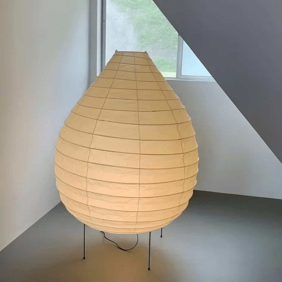 Rice Paper Lantern Floor Lamp Teardrop Shade 43.3 in 2
