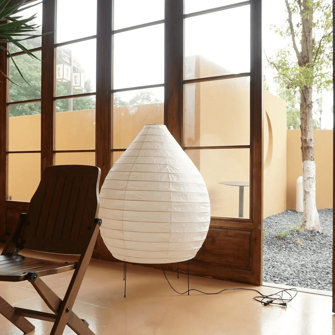 Rice Paper Lantern Floor Lamp Teardrop Shade 43.3 in 4