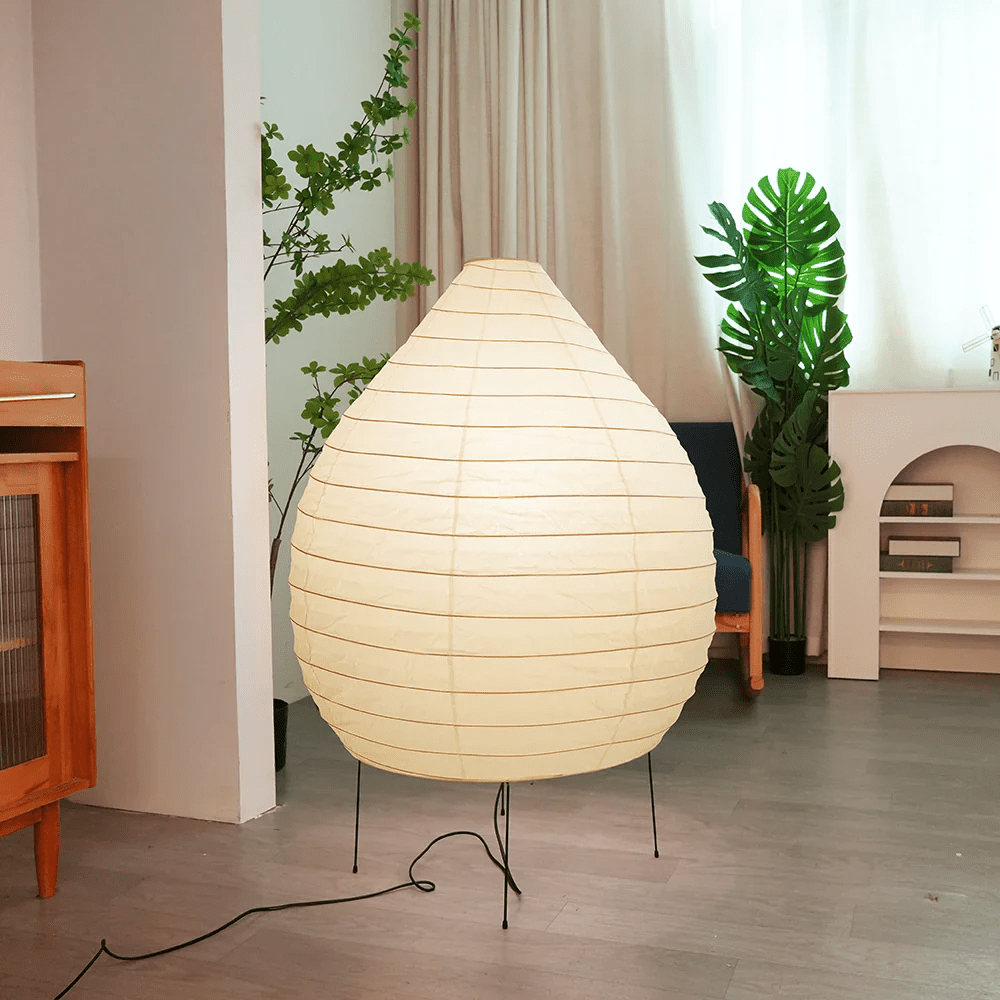Rice Paper Lantern Floor Lamp Teardrop Shade 43.3 in 6