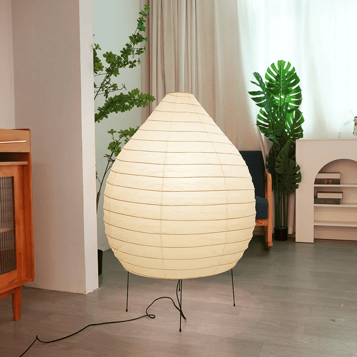 Rice Paper Lantern Floor Lamp Teardrop Shade 43.3 in 6
